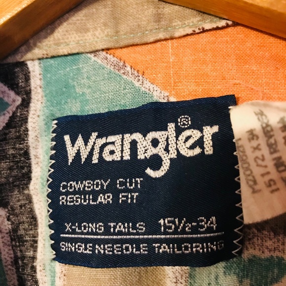 Vintage Wrangler Cowboy Cut Regular Fit 15 1/2-34 - Picture 3 of 5